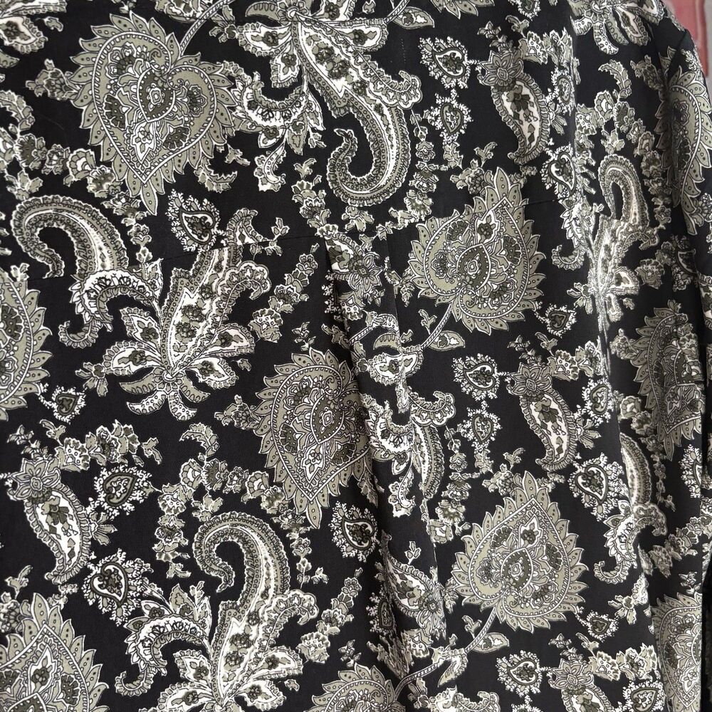 New Michael Kors Blouse  ABSTRACT ARTISIAN GRAPHITE TAILORED FIT SZ L - Picture 9 of 16